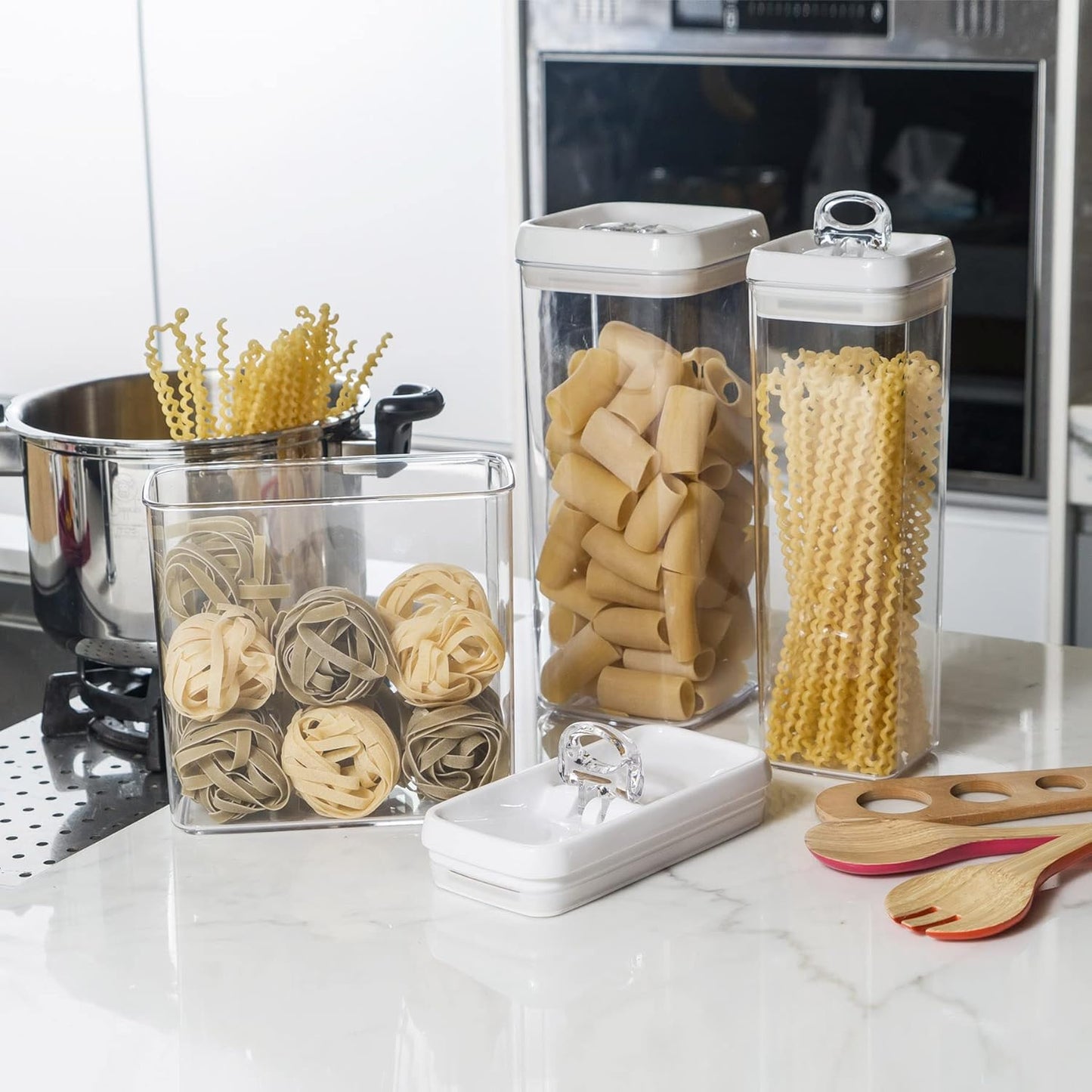 Flip Tite TALL Storage Container with Lid 4" Air Tight Easy Open Ring Top