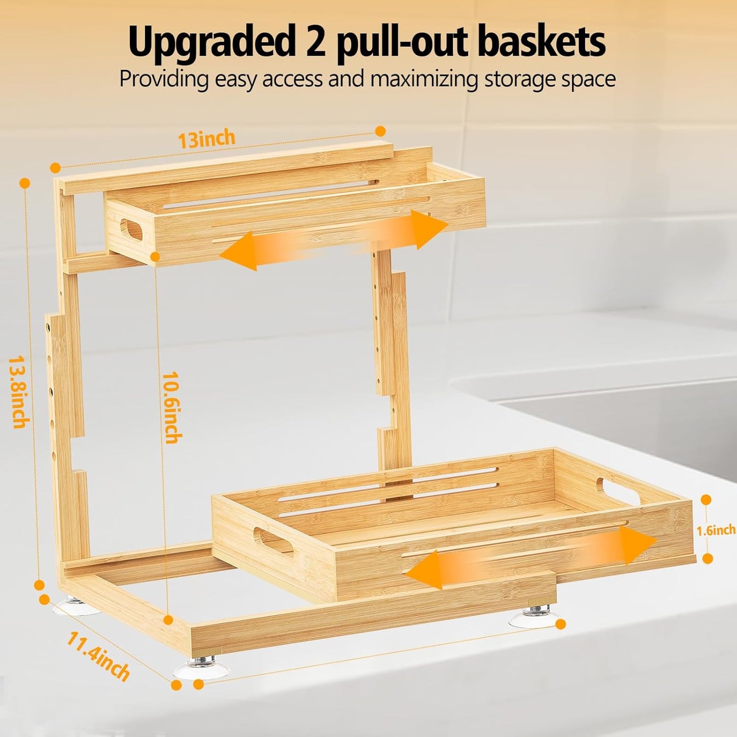Under Sink Organizer, Pull Out Cabinet Organizer