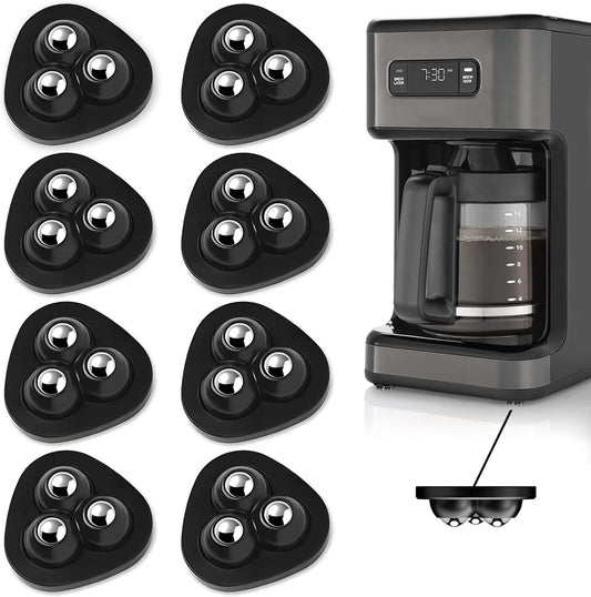 Appliance Slider, 8 Pack Self Adhesive Mini Caster Wheels, Appliance Rollers, 360° Swivel Universal Rollers, Appliance Sliders for Kitchen Appliances, for Coffee Maker, Countertop, Storage Box