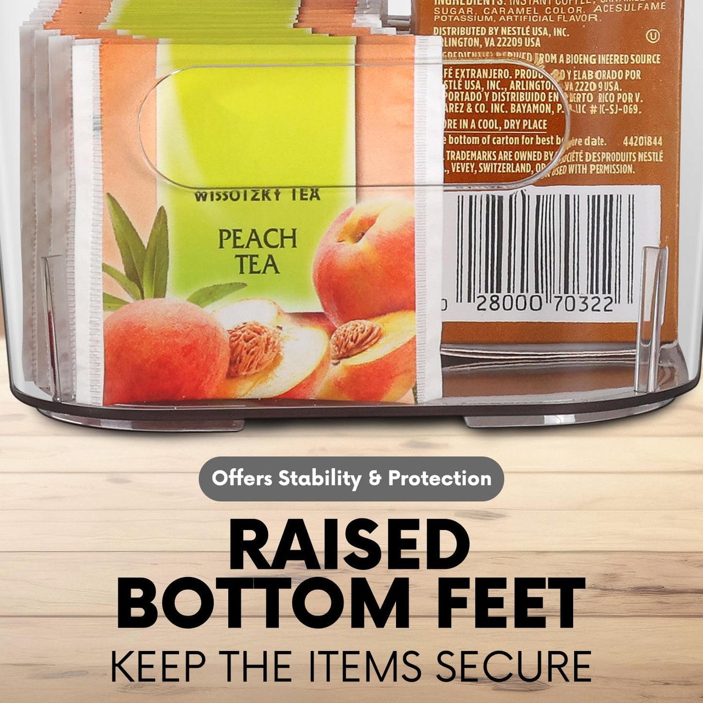 Clear Plastic Storage Bins for Kitchen Organization or Pantry Organizers and Storage