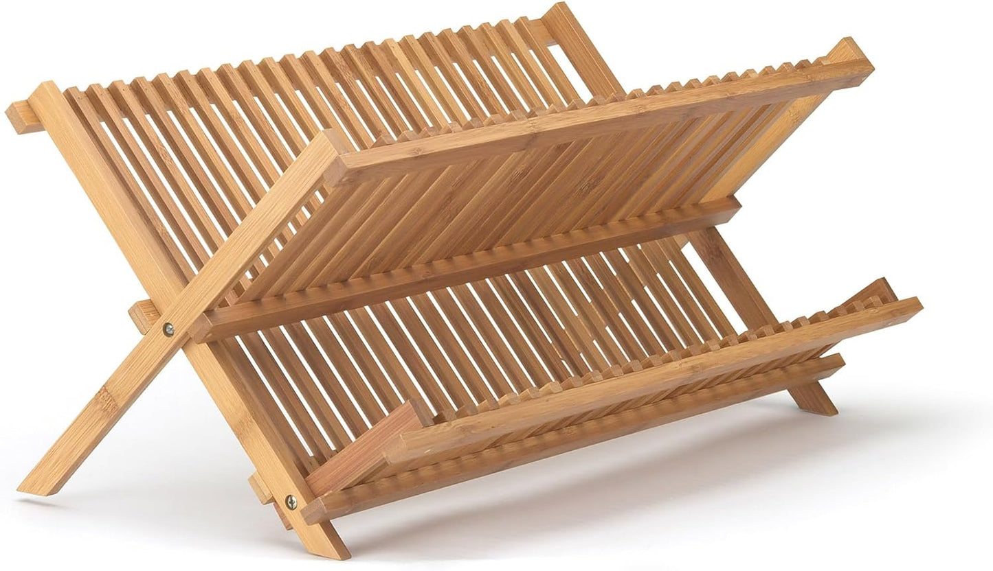 Bamboo Folding Dish Drying Rack, 20.5 x 13-Inches