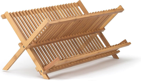 Bamboo Folding Dish Drying Rack, 20.5 x 13-Inches