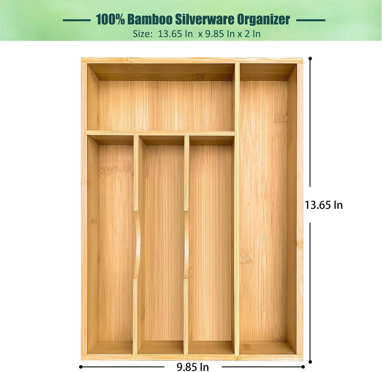 Bamboo Silverware Drawer Organizer, Silverware Organizer