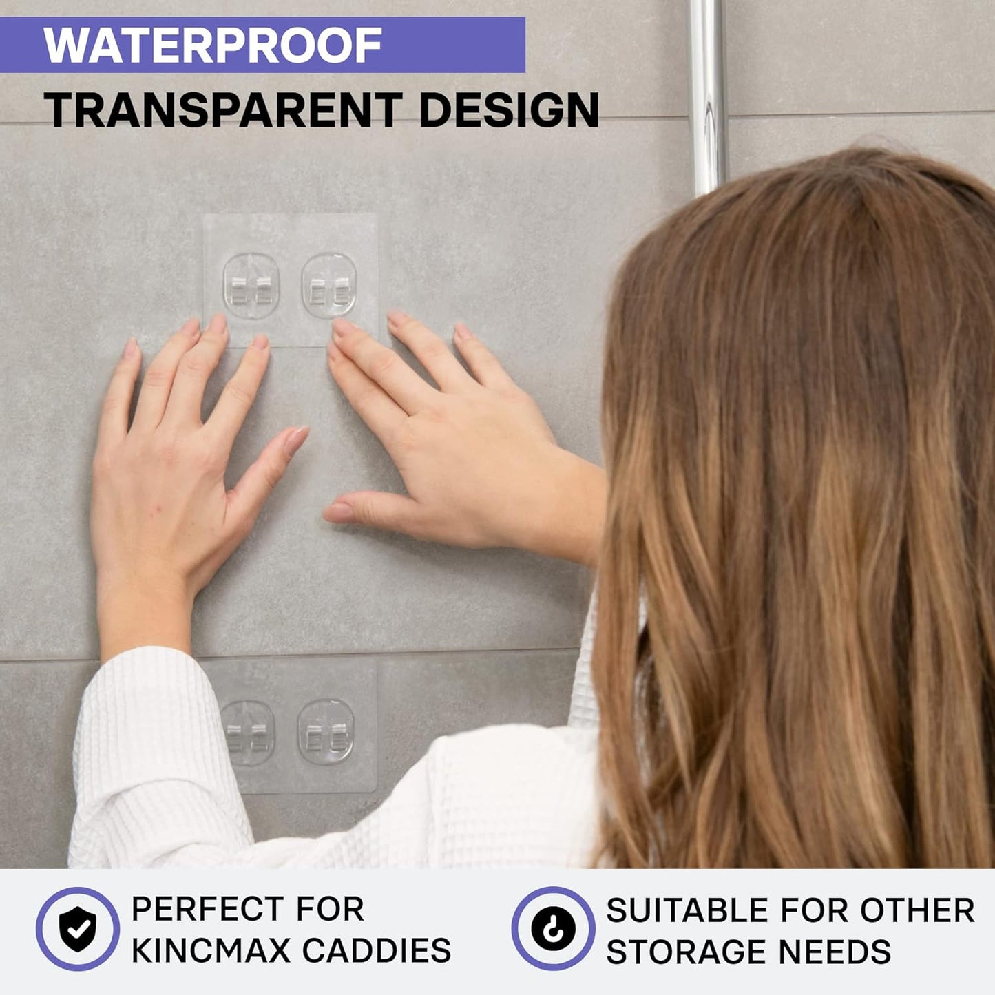 2 Packs Strong Sticky Waterproof Heavy-Duty Sponge Holder Adhesives Nail Free Transparent Adhesive Pads for Kitchen Sink Organizers, Sink Brush Holder, Soap Dishes