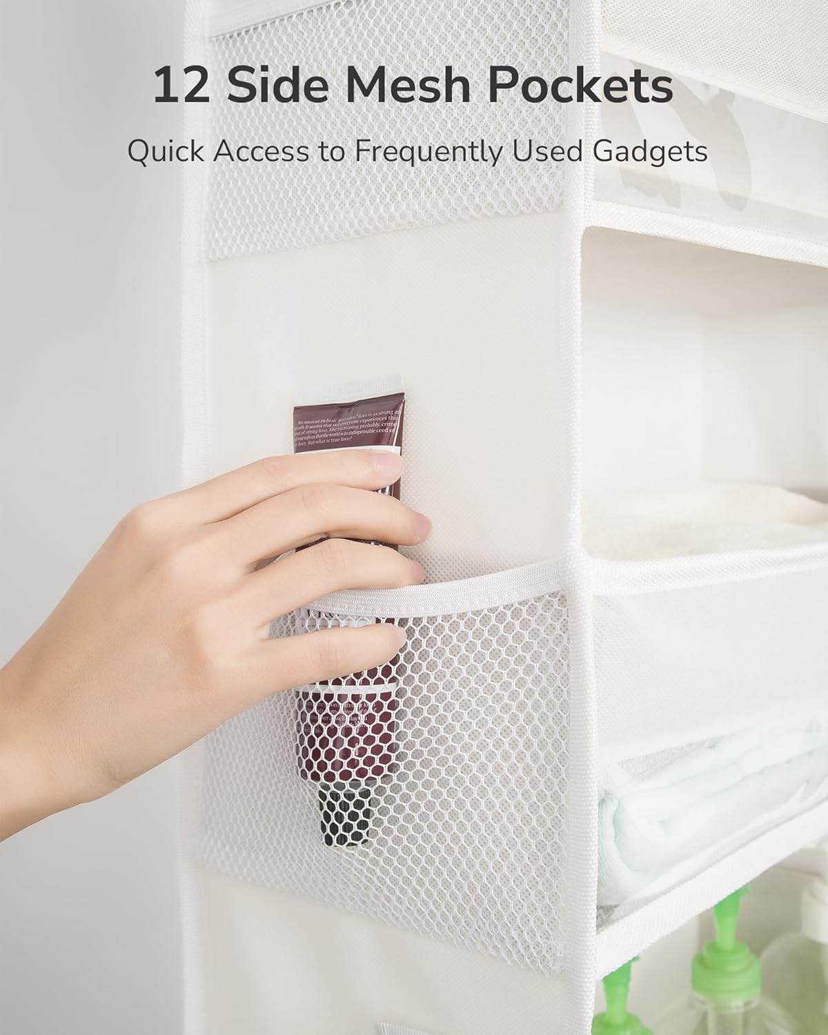 Over The Door Organizer with 6 Large Pockets 12 Side Pockets