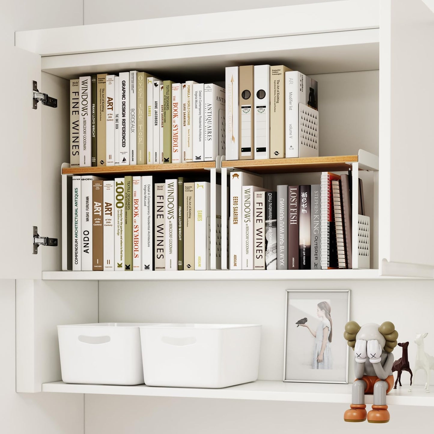 Shelf Organizer and Storage, Tiered Wood Cabinet Rack for The Kitchen Counter, Bathroom Counter