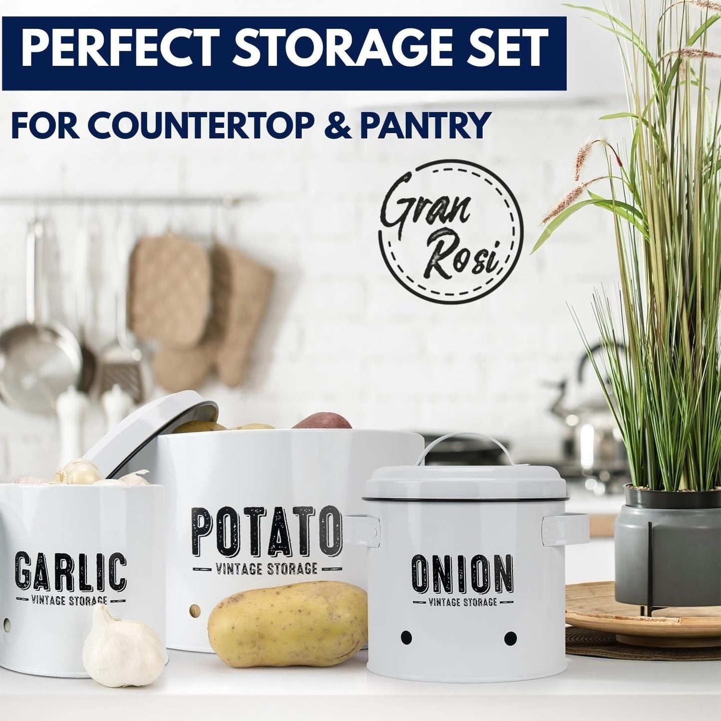 Kitchen Vegetable Storage Set for Pantry & Countertop