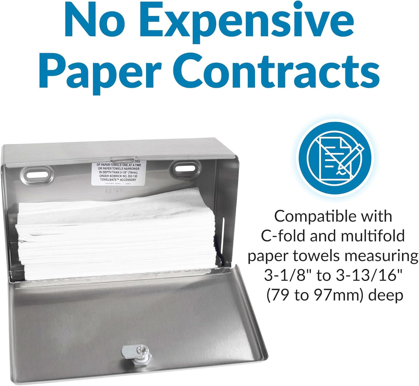 Wall-Mounted Paper Towel Dispenser – Stainless Steel, Holds 200 C-Fold or 275 Multifold Towels