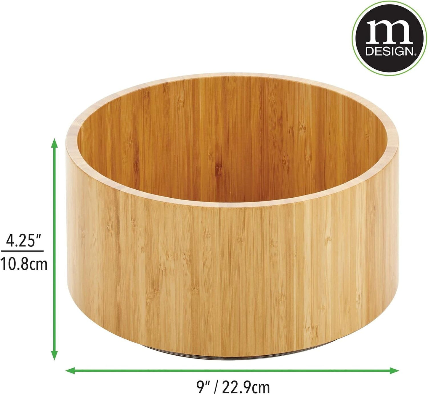 Lazy Susan Turntable Bamboo Spinner for Kitchen Cabinet, Pantry, Fridge, Cupboards, or Counter