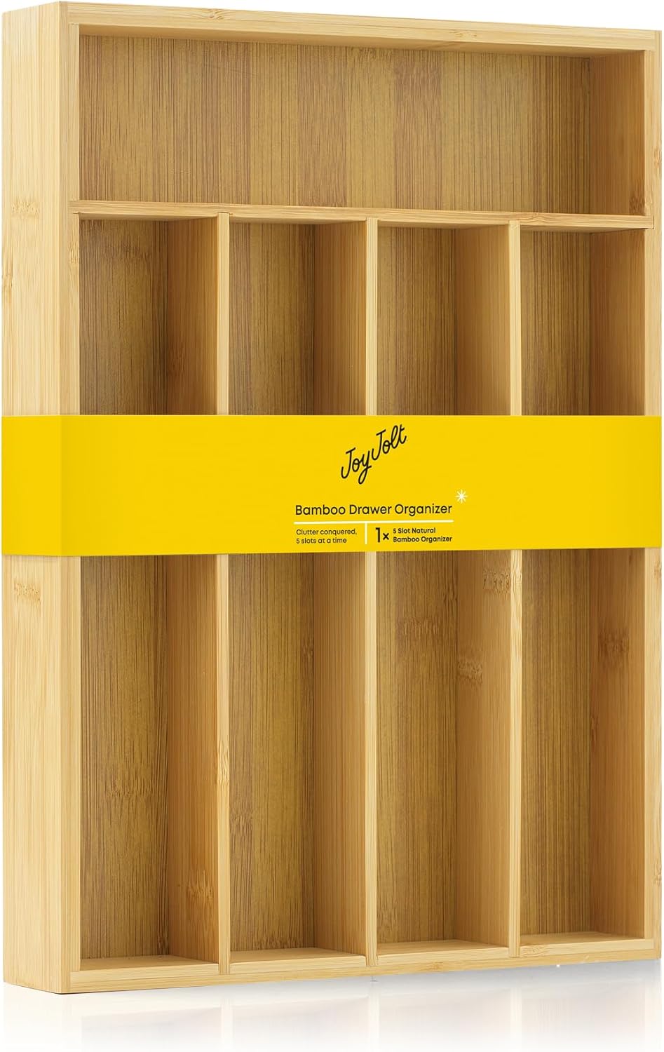 Bamboo Drawer Organizer for Kitchen Utensils, Drawer Divider for Large Cutlery and Silverware