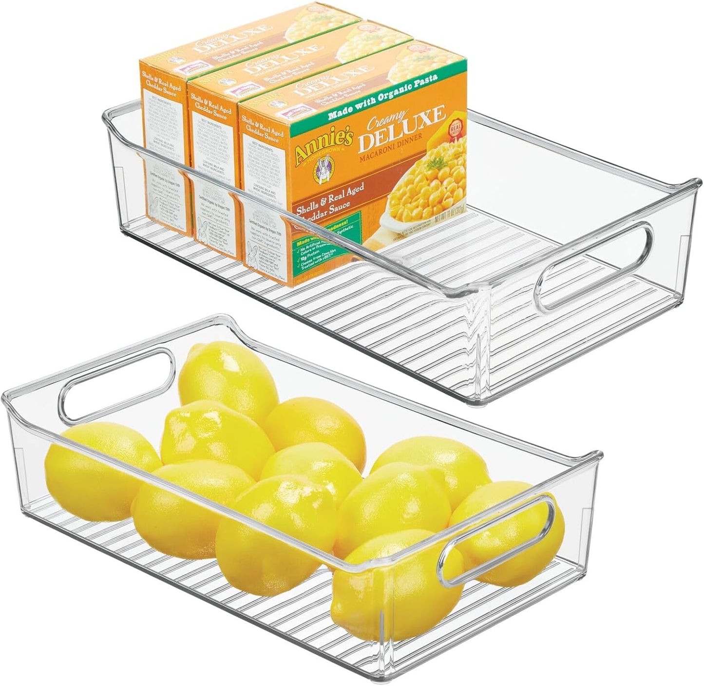 Plastic Kitchen or Pantry Storage Bins with Handles - Organization in Cabinet