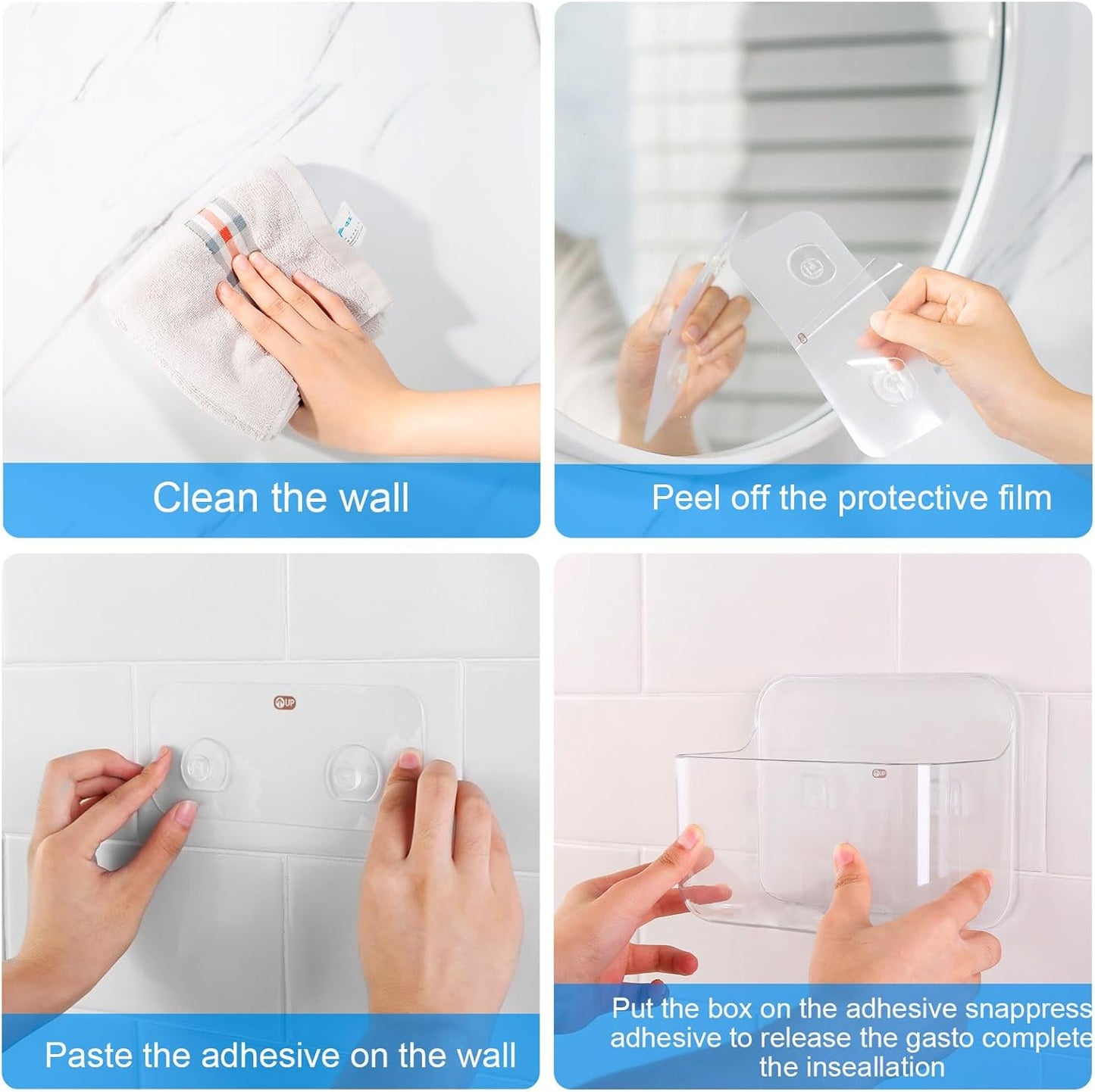 2 Packs Cabinet Door Organizer, Acrylic Adhesive Shelf Wall Mounted Storage