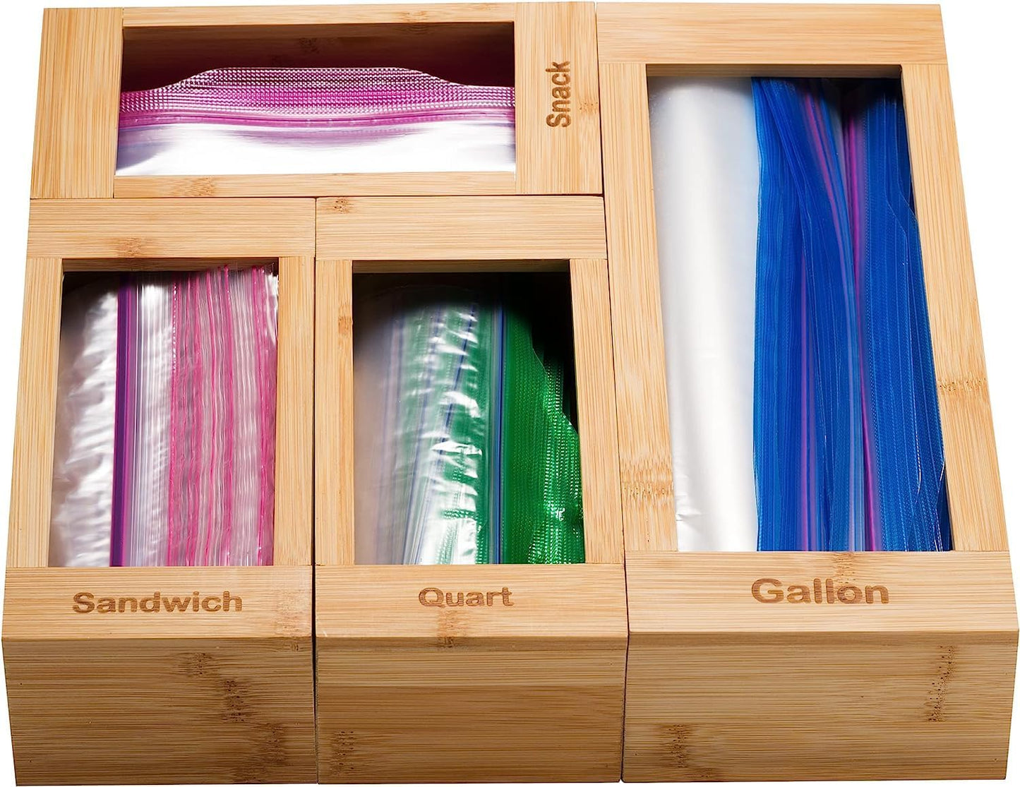 Seal Top Plastic Bag Organizer Storage for Kitchen Drawer Organization