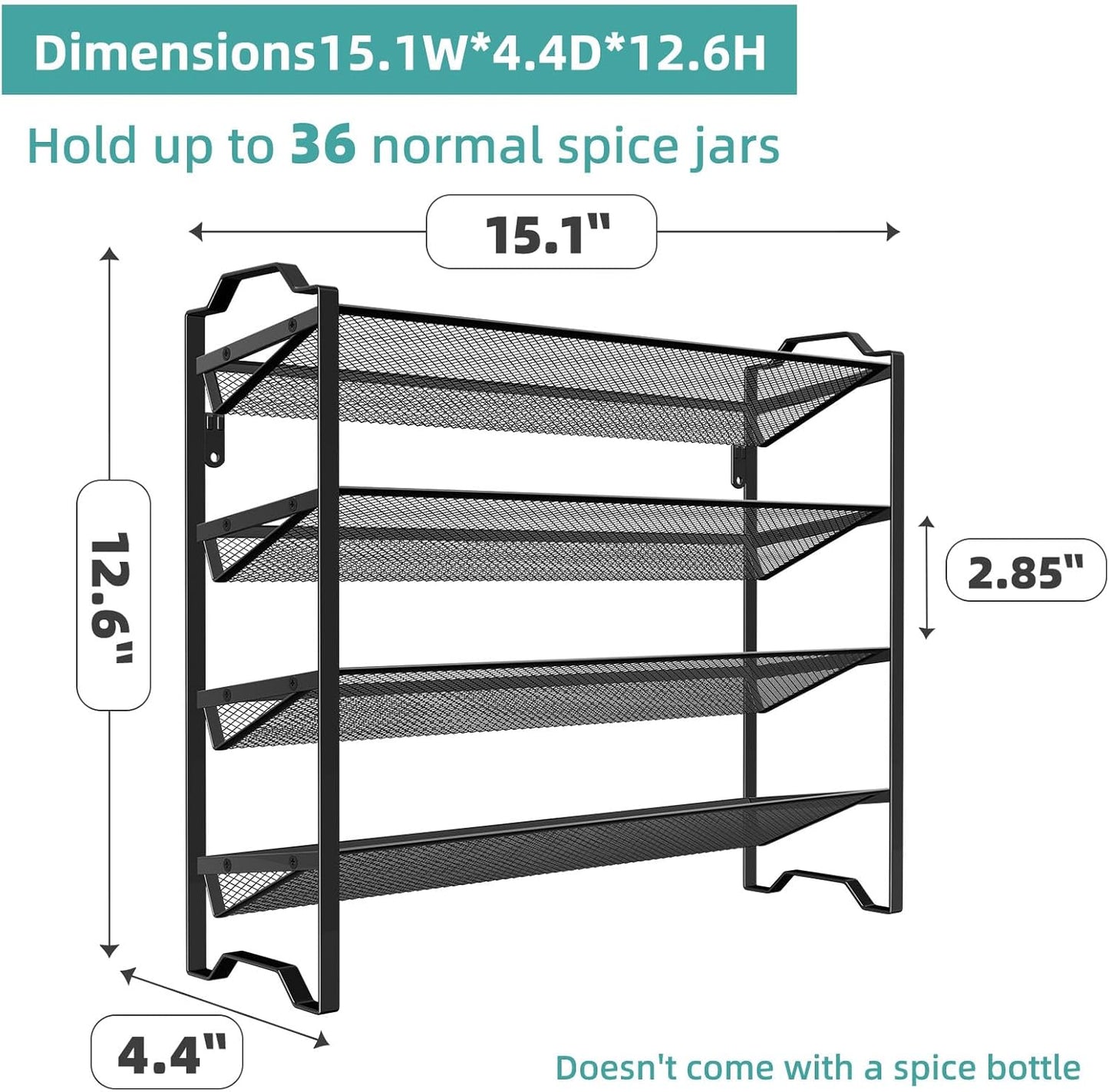 2 Pack 4 Tier Spice Rack Organizer,Stackable Kitchen Counter Shelves,for Cabinet,Countertop,Pantry