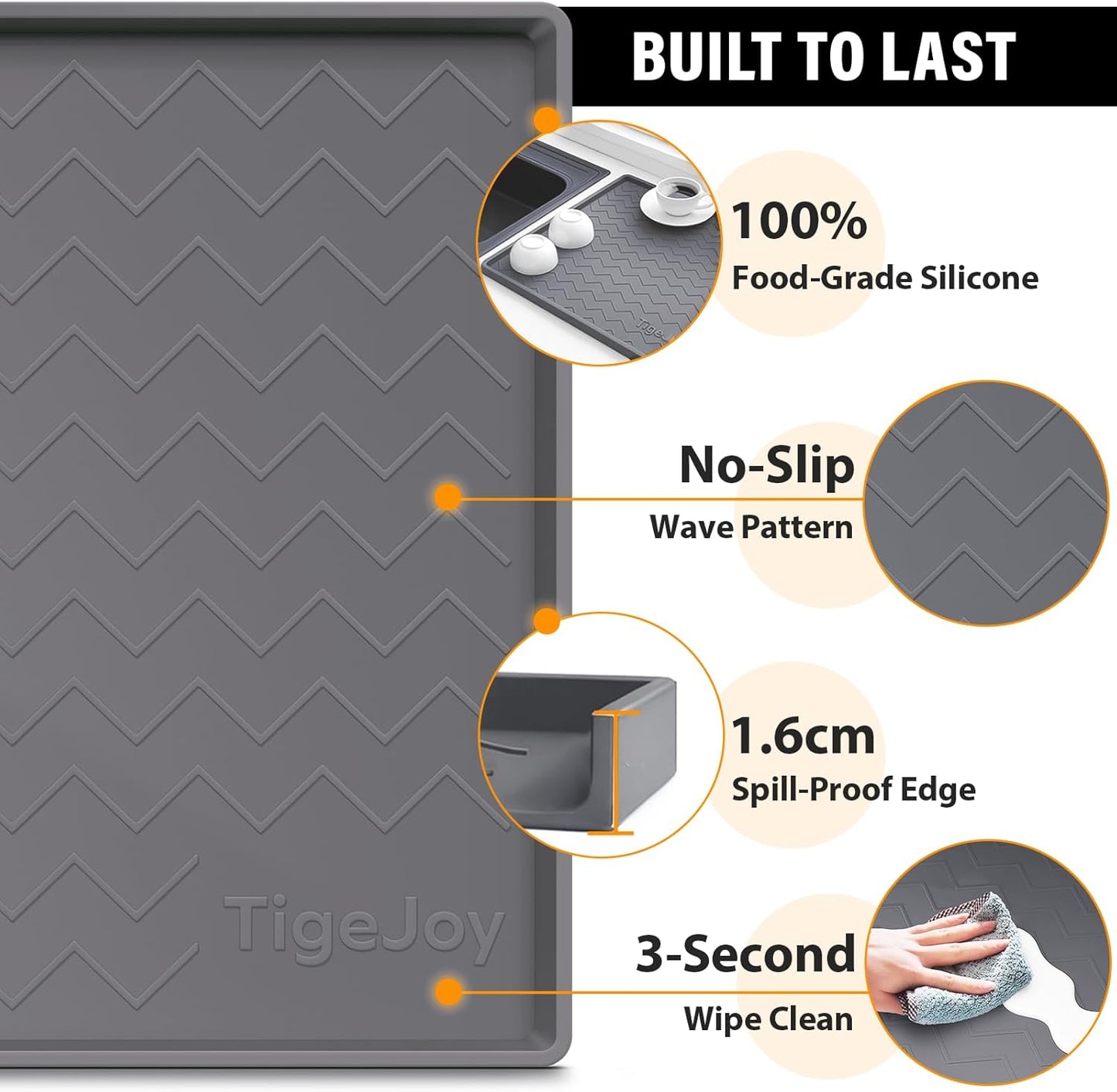Waterproof Under Sink Mat 22" x 19", Shelf Liner Protector in Kitchen and Bathroom