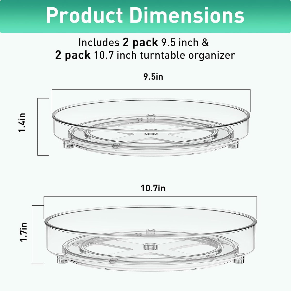 Optish 4 Pack Lazy Susan Organizer