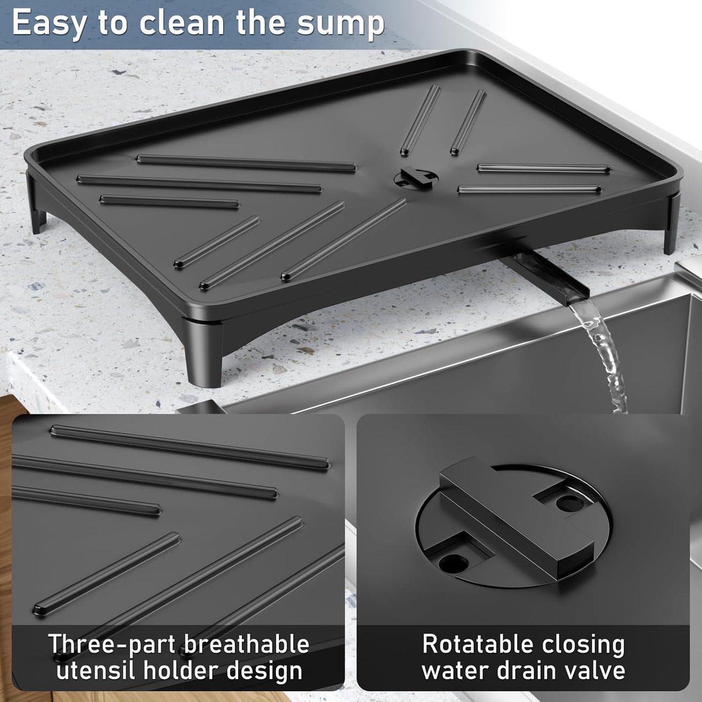 Black Stainless Steel Dish Drying Rack for Kitchen Counter