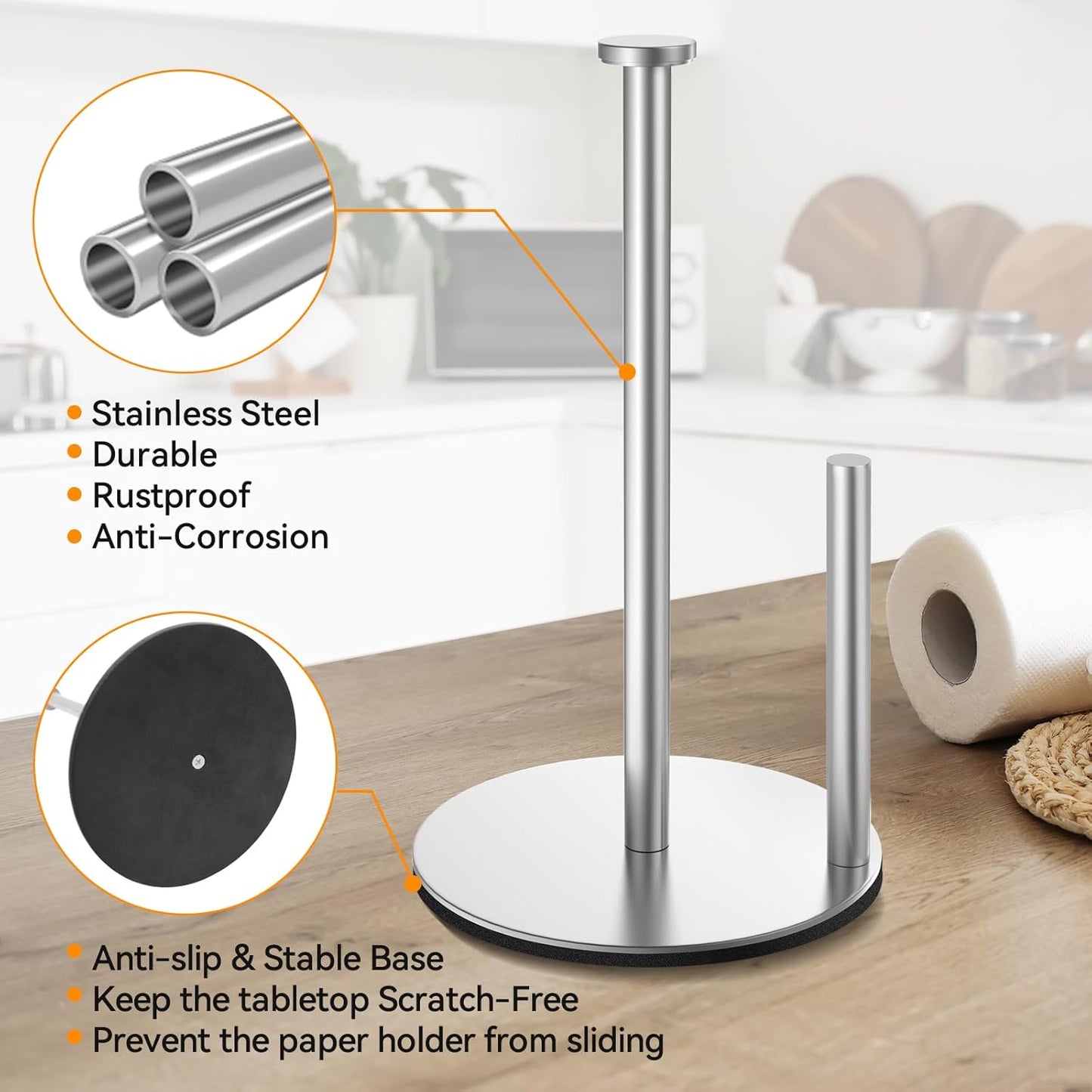Paper Towel Holder for Kitchen, Countertop Paper Towel Holder