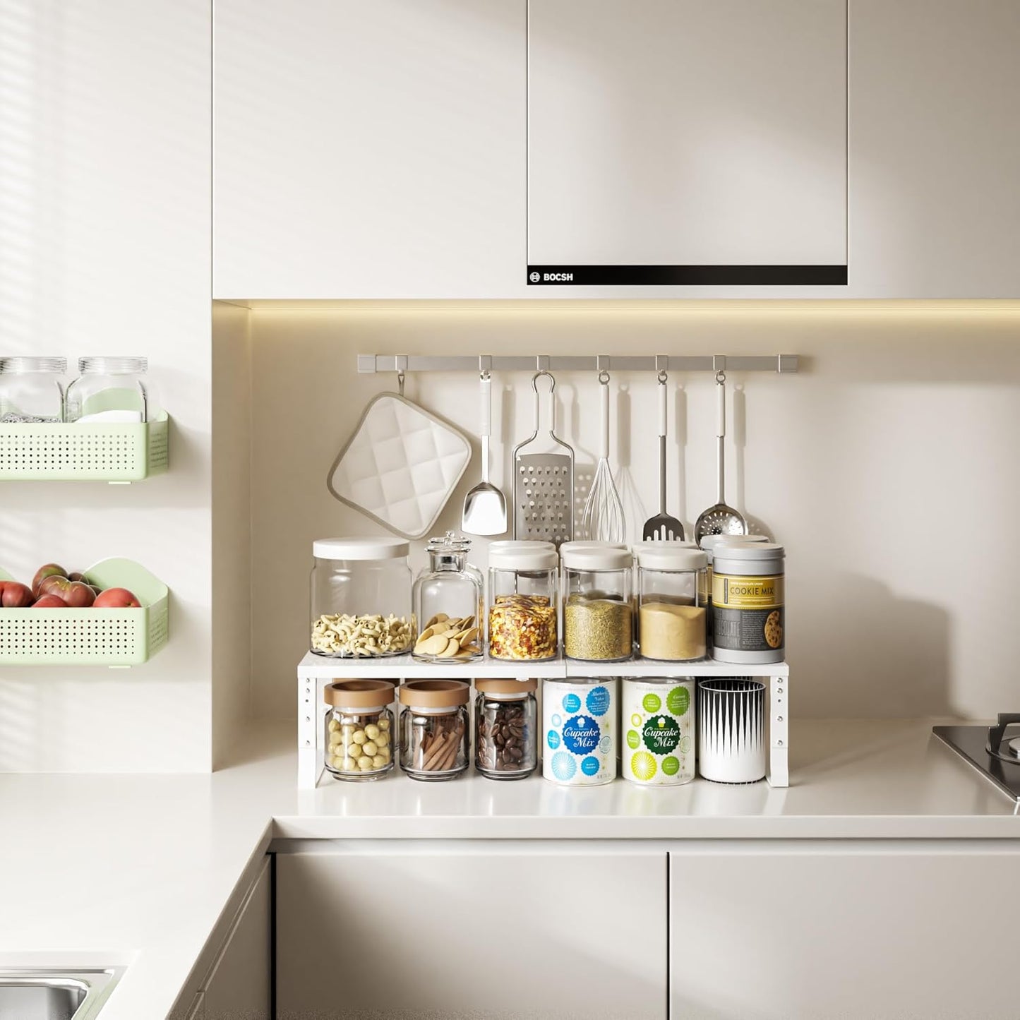 Expandable,Adjustable & Stackable Spice Rack