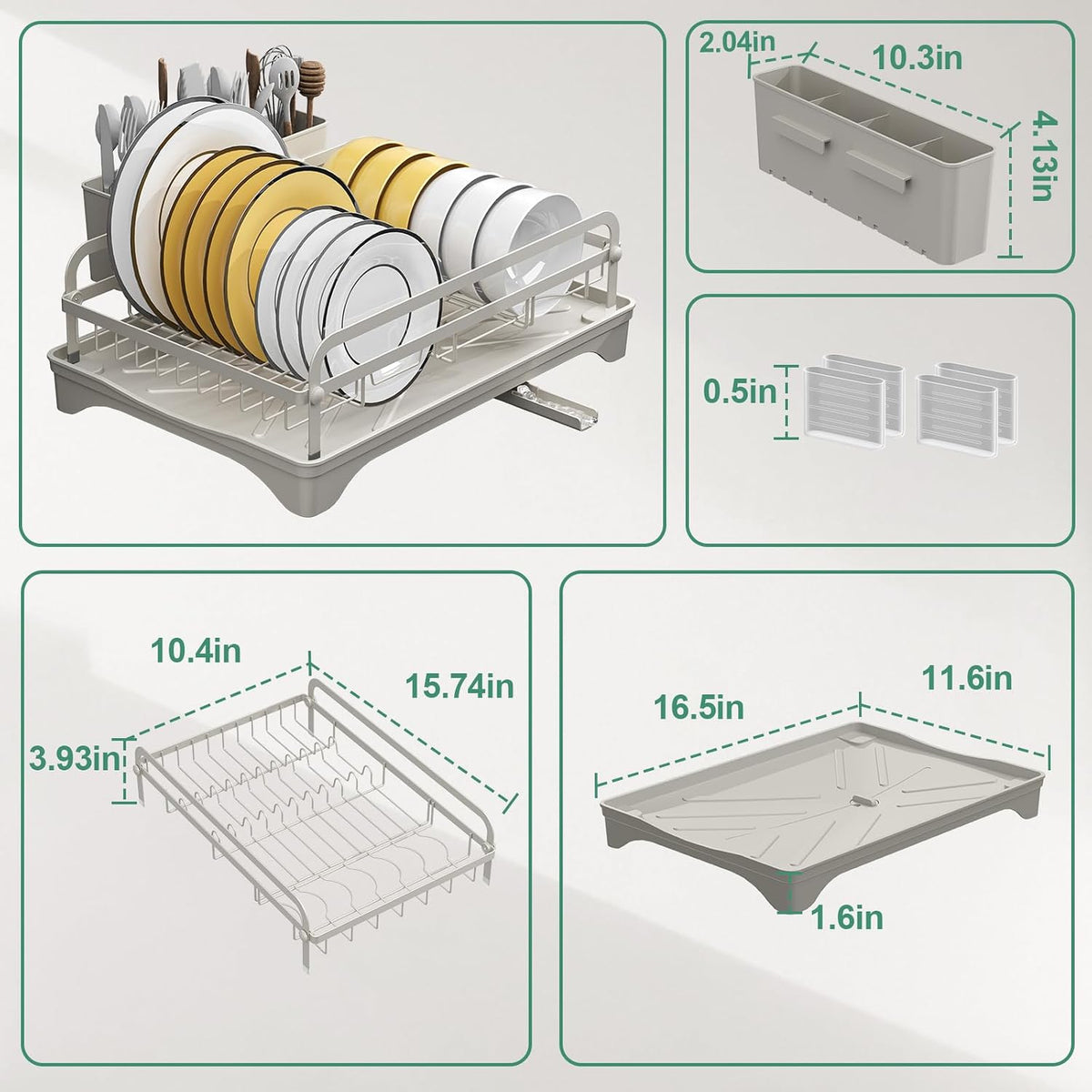 Dish Drying Rack,Dish Racks for Kitchen Counter,Metal Dish D