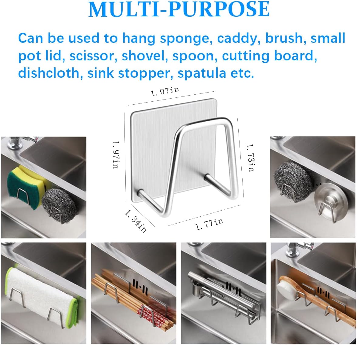 4Pcs Premium Sink Sponge Holder for Kitchen Sink Caddy Brush