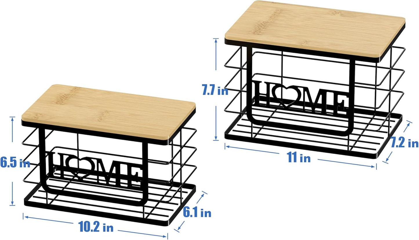 Trash Bag Holder, Thipoten Trash Bags Dispenser with Bamboo Top