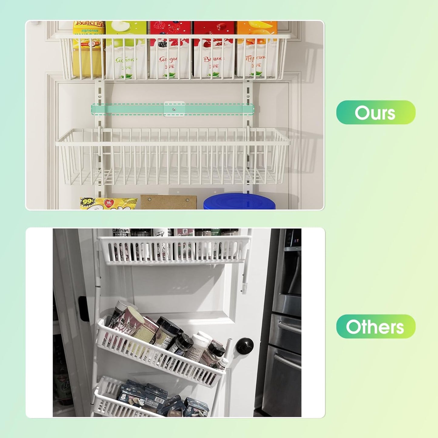 White 9-Tier Over The Door Pantry Organizer, Pantry Organization and Storage