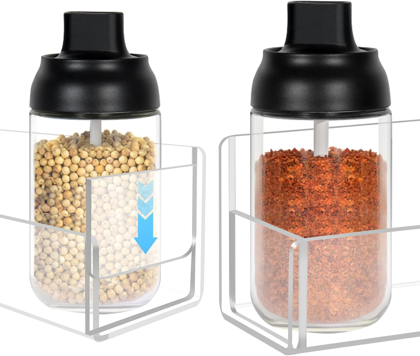 Acrylic Spice Rack Wall Mount-9 Inch, Clear Spice Shelf Storage Holder