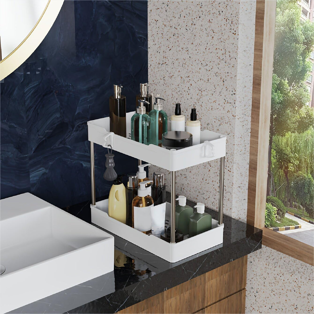 3 Pack Under Sink Organizer Bathroom and Storage Cabinet (Wh
