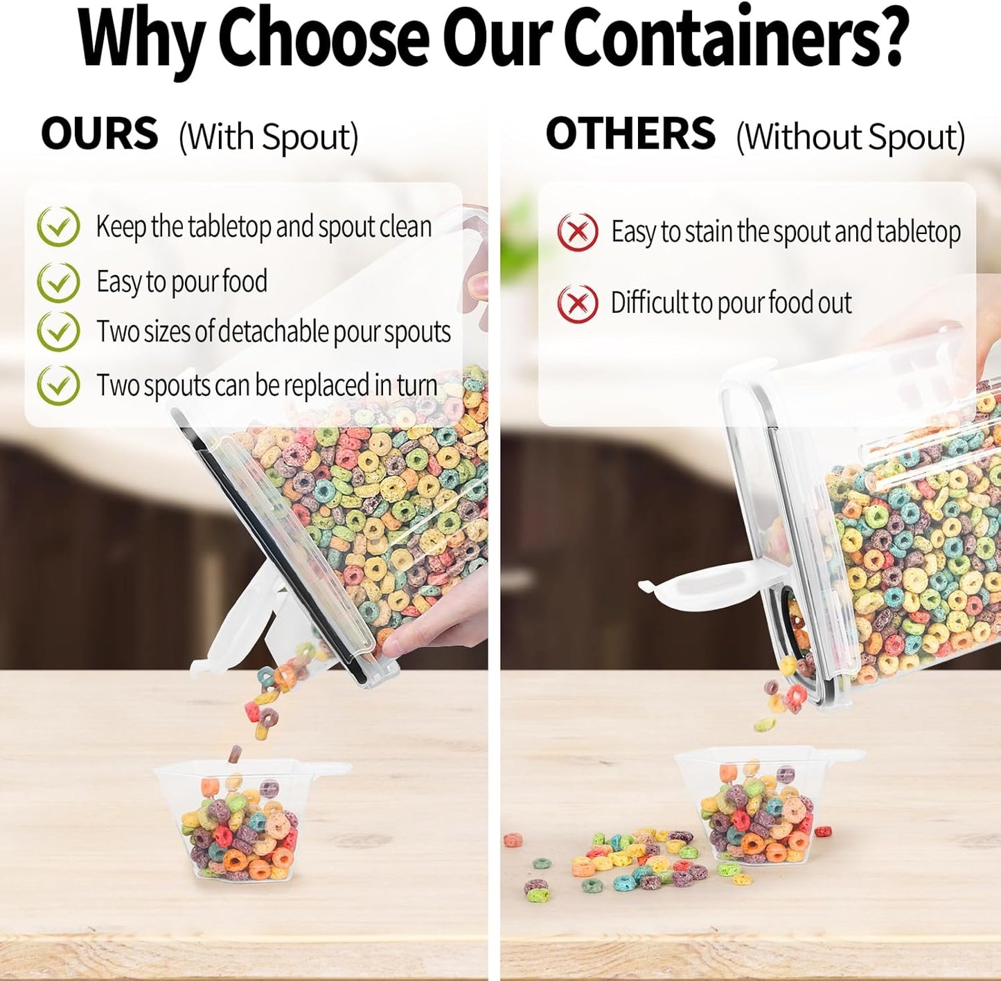 4PCS Cereal Containers Storage [4L/135.2 oz]