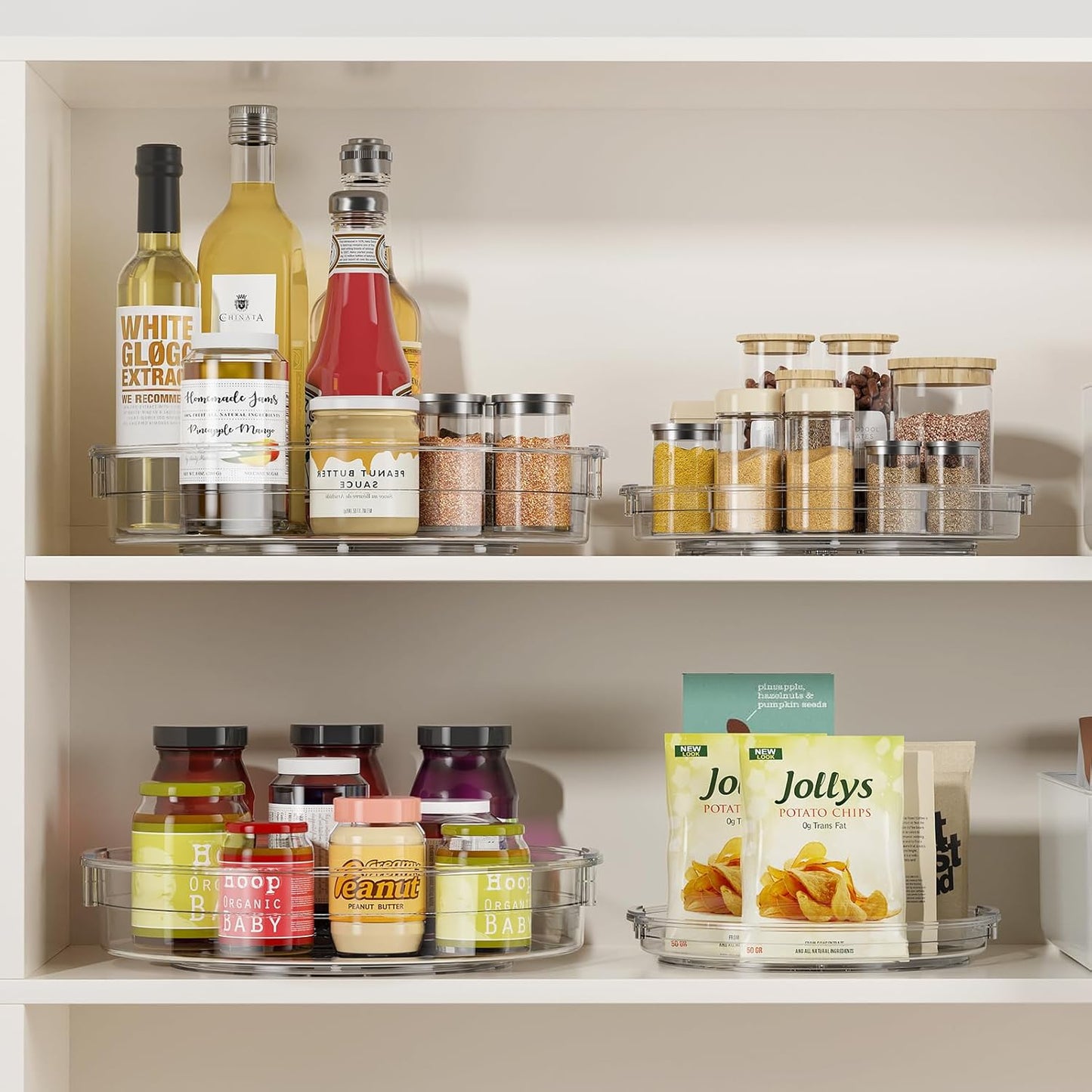 3 Pack Lazy Susan Organizer Turntable for Cabinet, Pantry Organizers and Storage