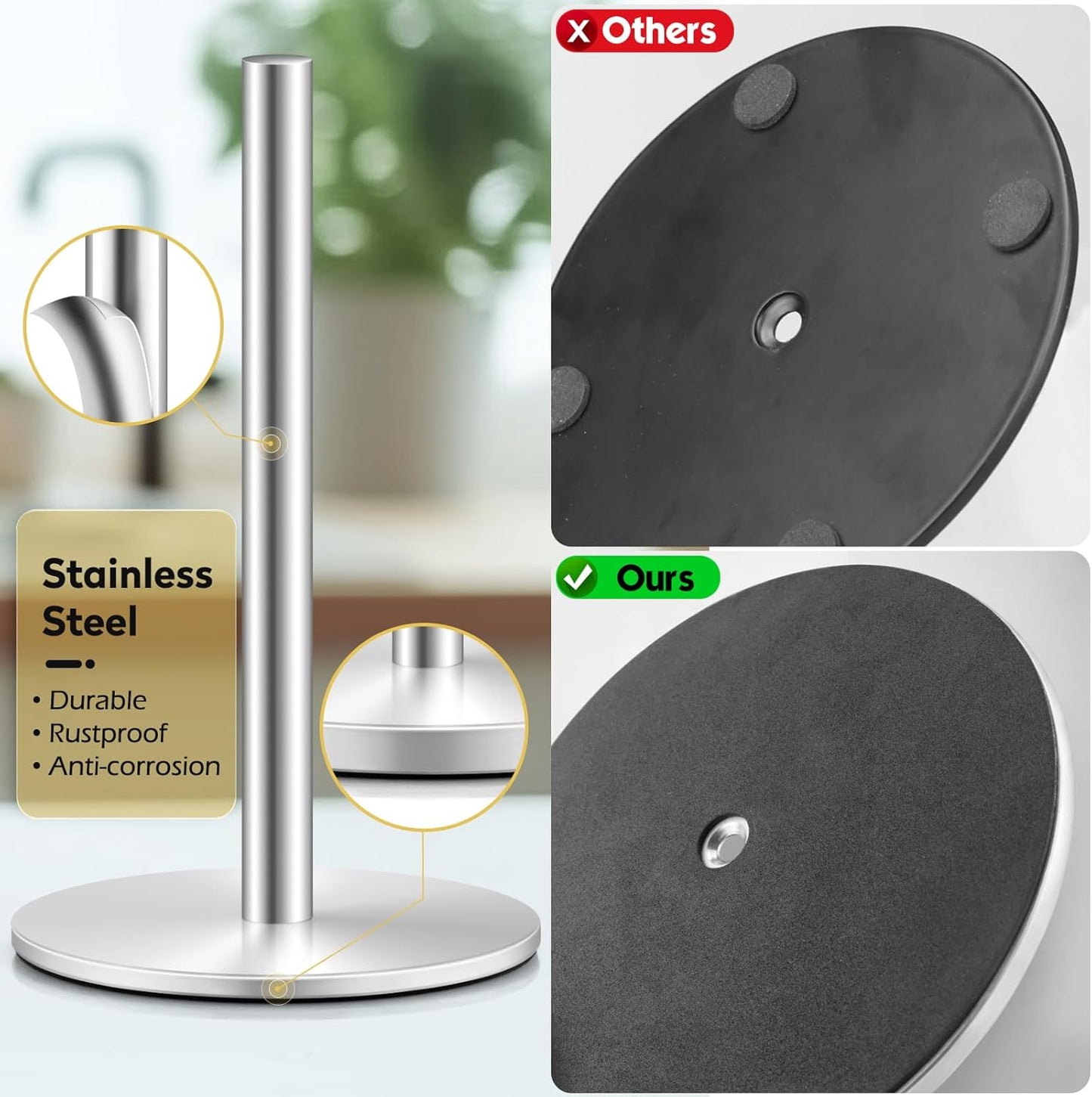 Silver Paper Towel Holder, Stainless Steel Paper Towel Holders