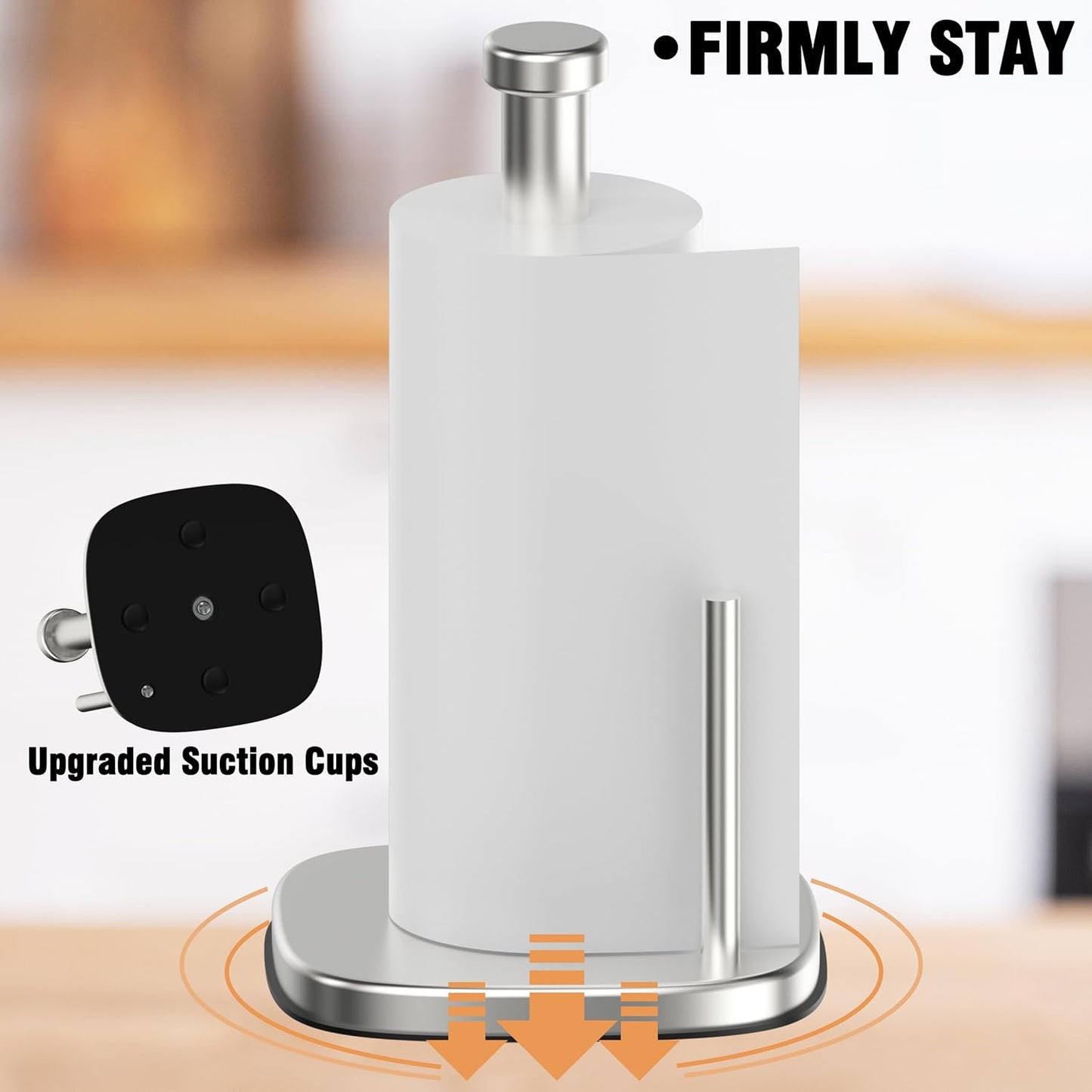 Paper Towel Holder Countertop, Standing Paper Towel Roll Holder for Kitchen Bathroom Organize