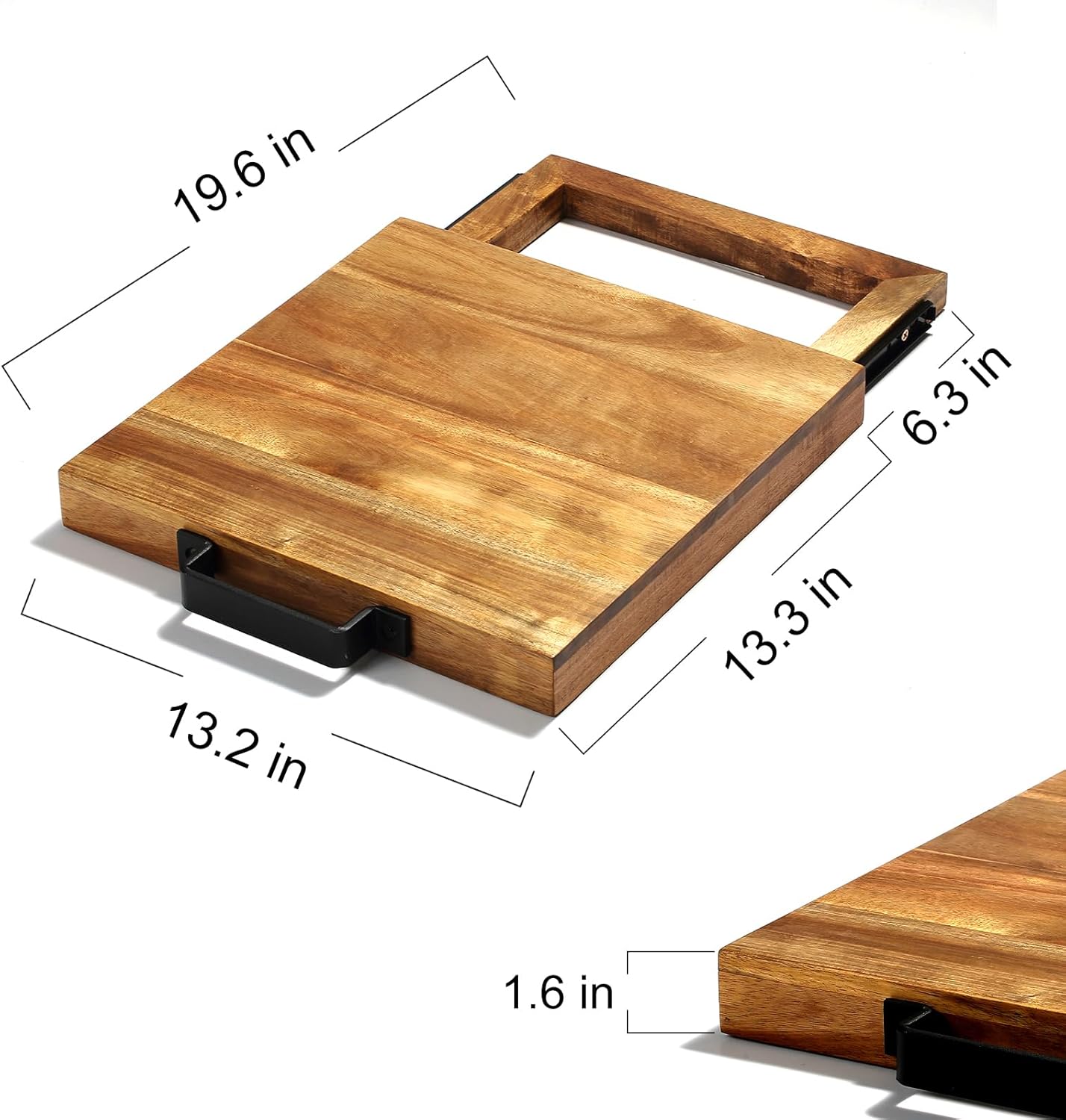Natural Acacia Sliding Tray for Coffee Machine Kitchen Appliance slider Moving Caddy, appliance slider,appliance rolling stand air fryer rolling tray