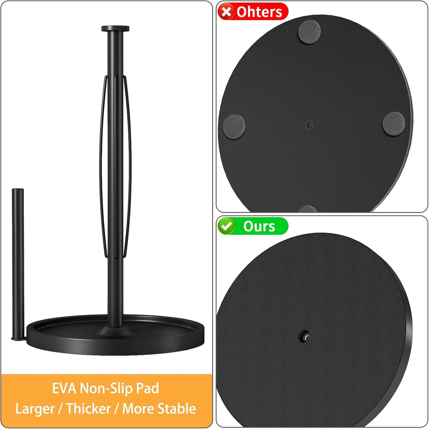 Paper Towel Holder Countertop, Stainless Steel Paper Towel Holder for Kitchen Roll Dispenser