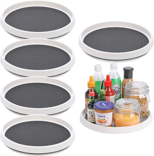 Set of 6, 12 Inch Non-Skid Lazy Susan Turntable, Lazy Susan Organizer for Cabinet