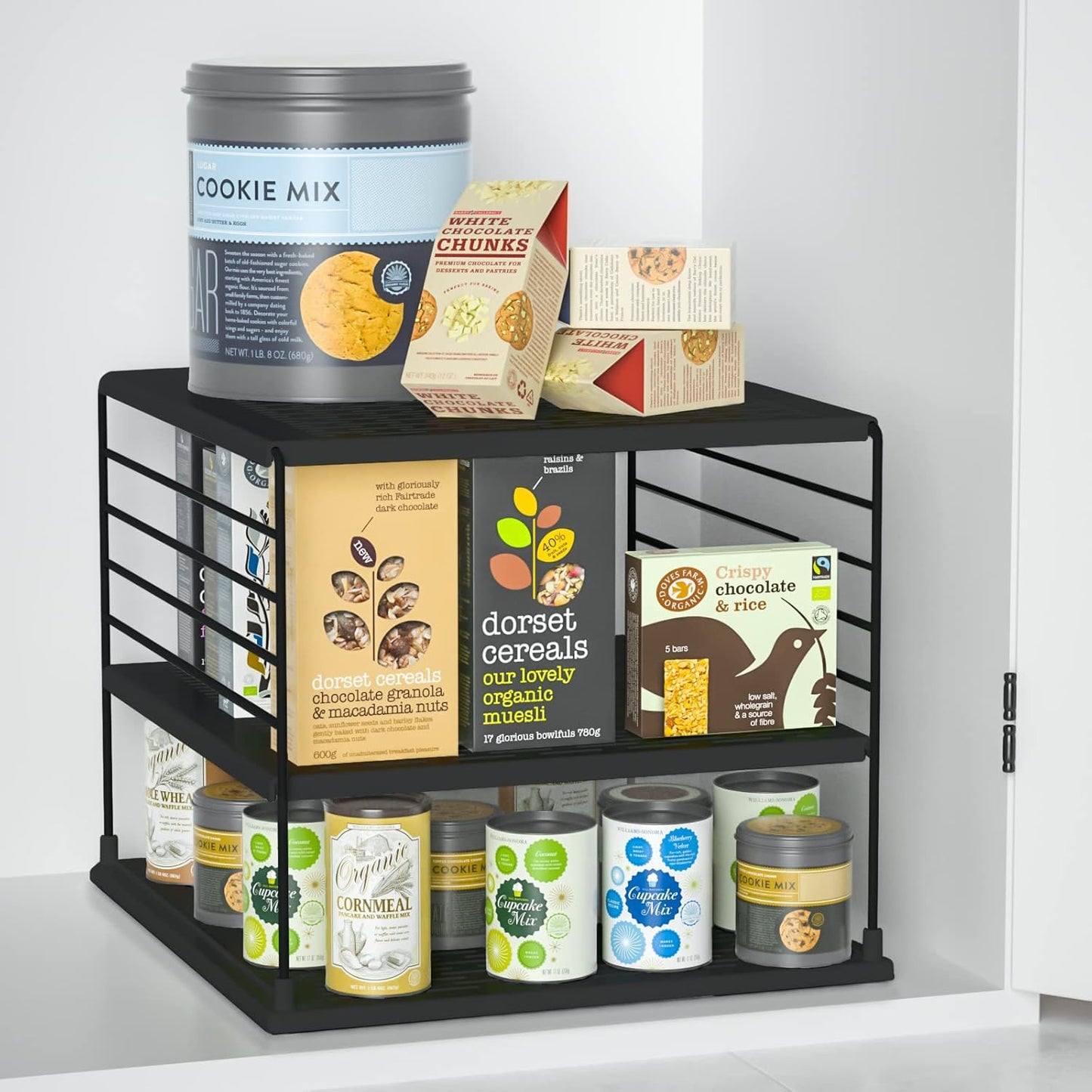 Upgraded Cabinet Organizers and Storage -Divided Compartment Holder for Plastic Bag, Wrap, Foil