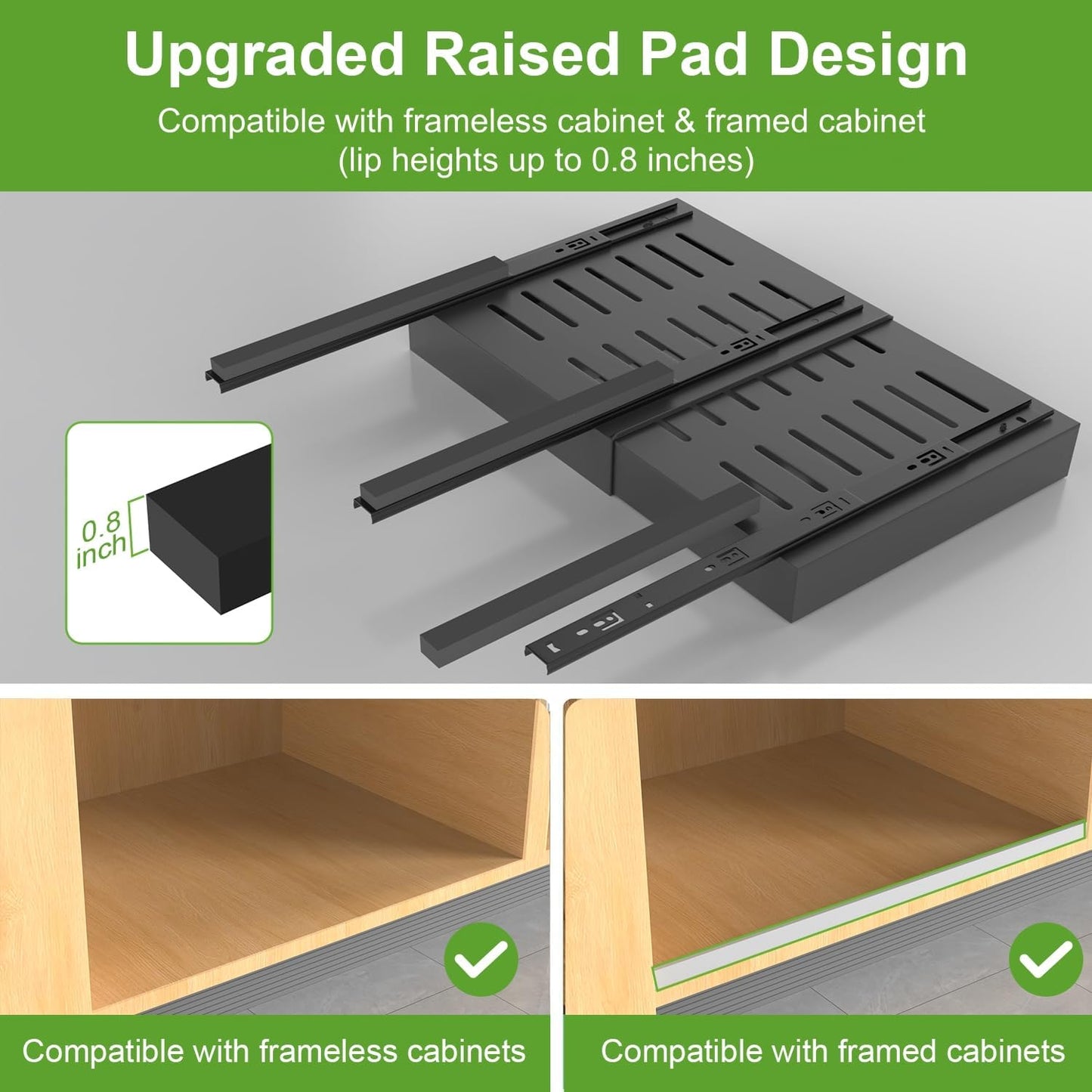 2-Pack Expandable Pull Out Cabinet Organizer 21"Deep(12.2"-20.5"W)