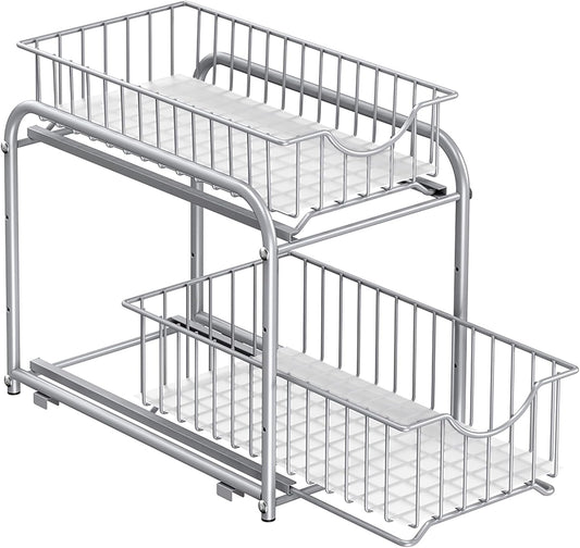 2-Tier Pull Out Cabinet Organizers, Under Sink Organizer, Bathroom Organizer and Storage