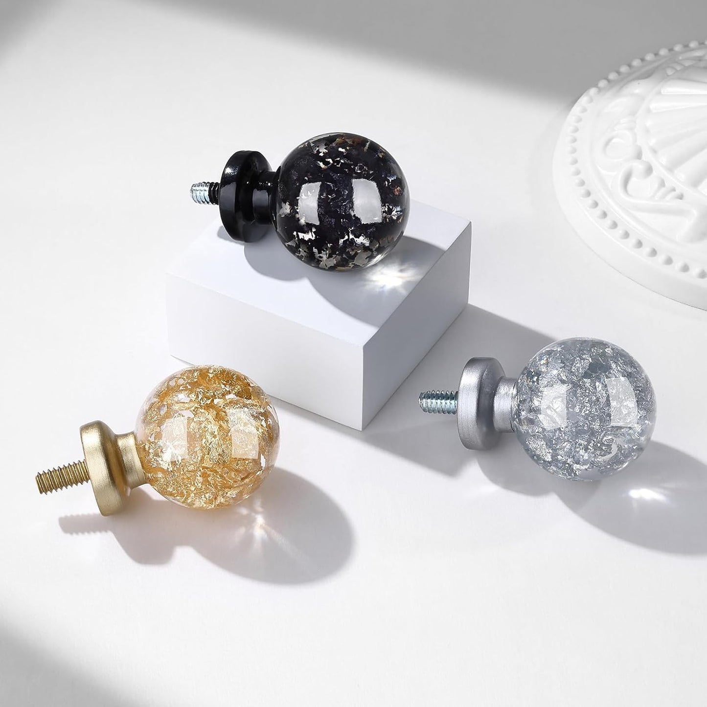 Black Paper Towel Holder Countertop, Unique Black Ball Decor,Brass Paper Towel Holder for Kitchen
