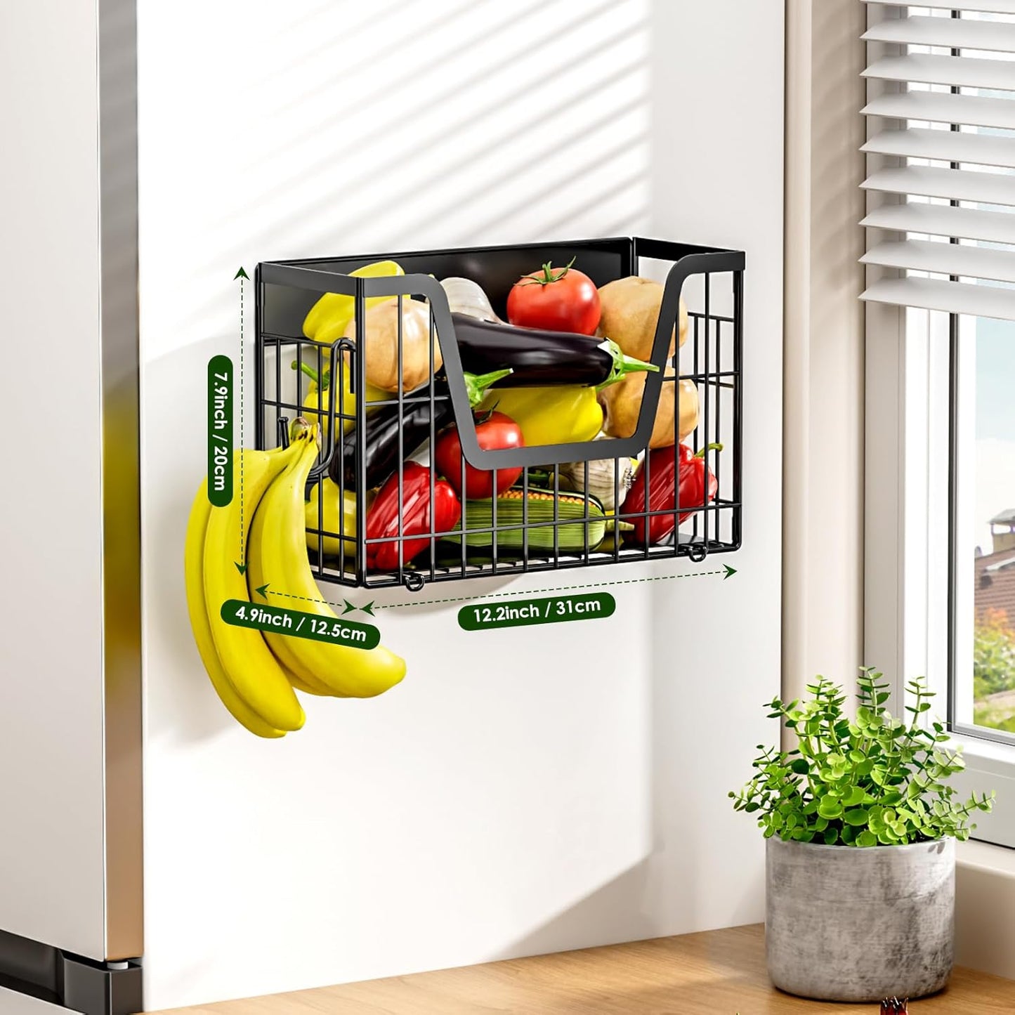 Magnetic Shelf for Fridge, Fruit Potato and Onion Storage Bins