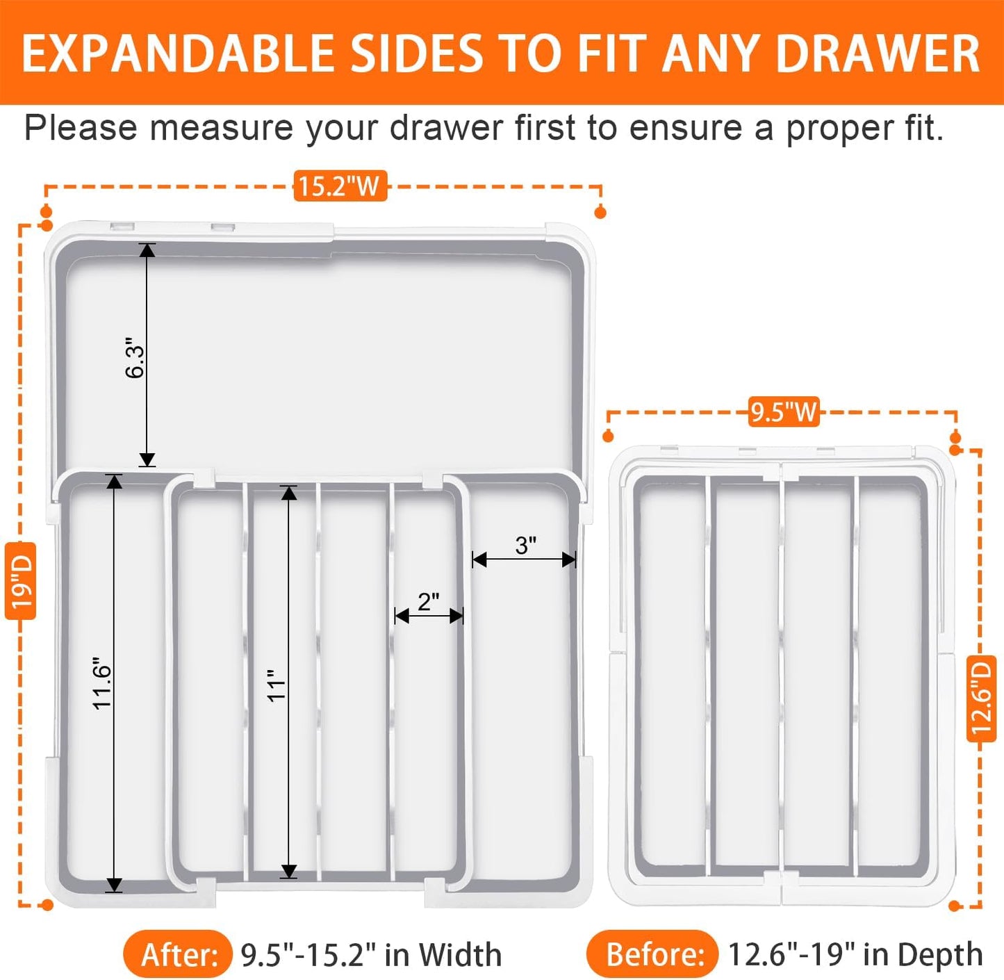 Silverware Organizer - Expandable Kitchen Drawer Organizer