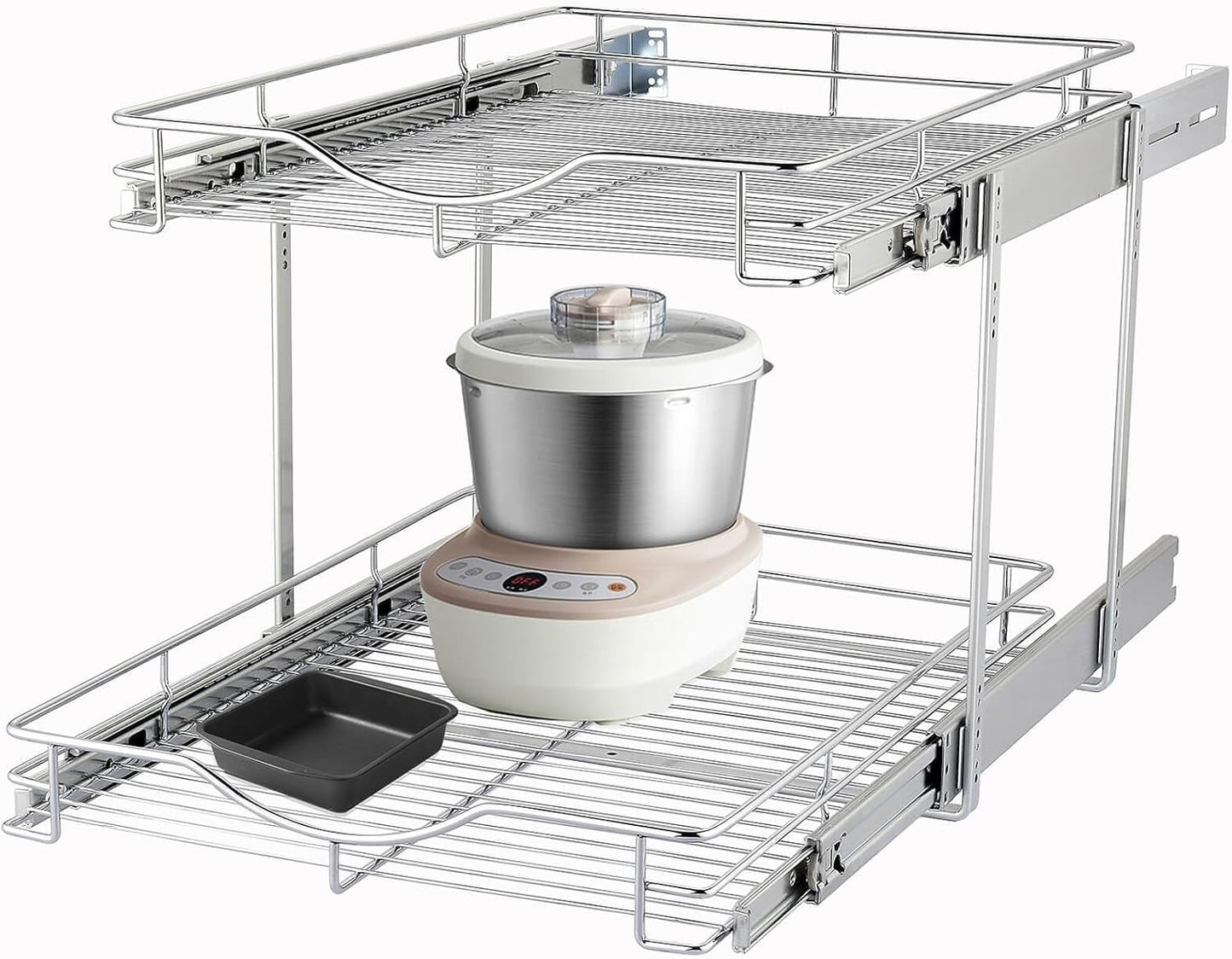 2 Tier Pull Out Cabinet Organizer (14" W X 18" D)