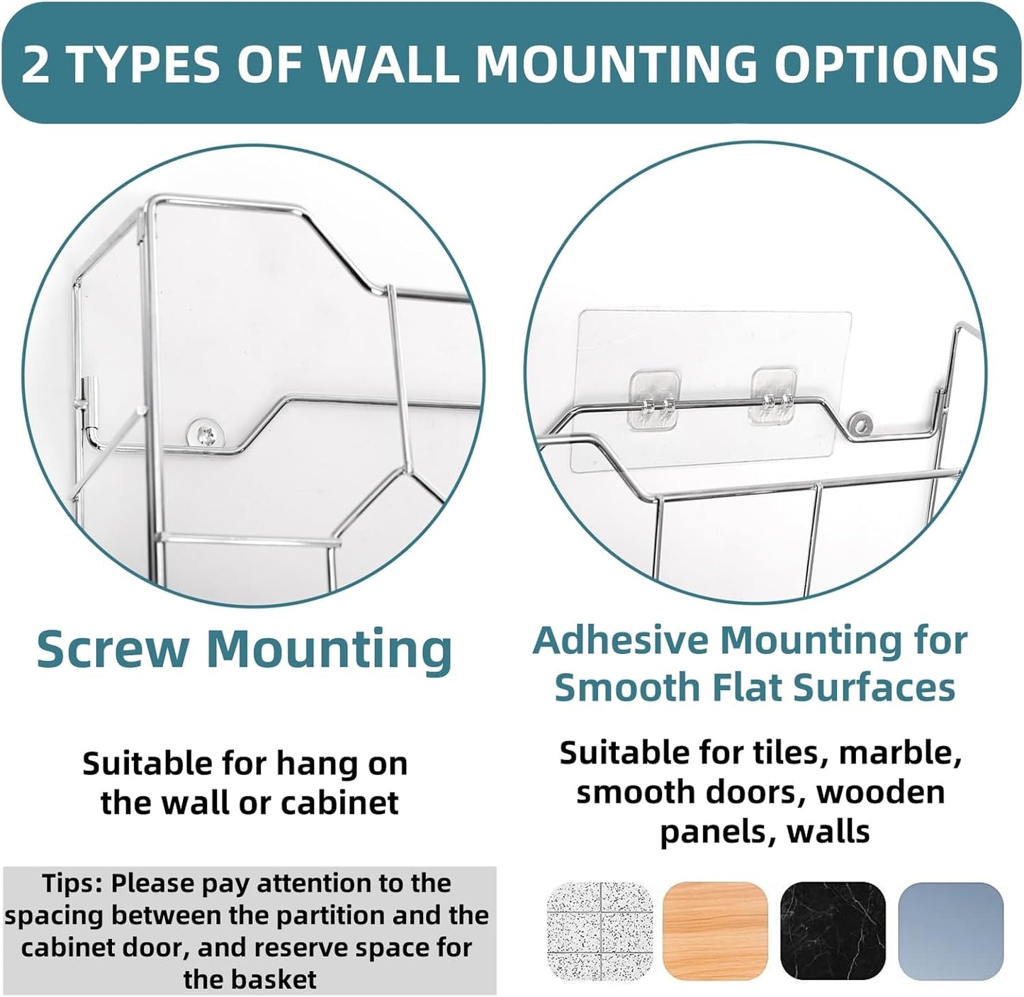 Kitchen Wrap Organizer Rack Wall Mount, Cabinet Door Organizer Storage