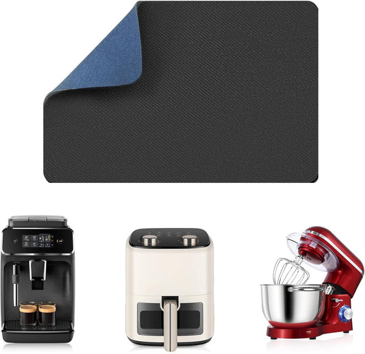 LOPNUR 14"x10" Small Appliance Slider, Appliance Sliders for Kitchen Appliances, 360° Rotating Sliding Tray for Coffee Maker, Heat Resistant Mat Cut to Fit Stand Mixer Air Fryer Microwave, Blue