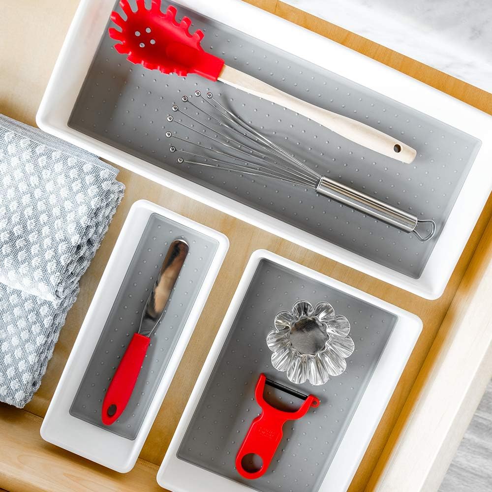3 Bin Drawer Organizer Set, Multi Purpose Storage for Utensils, Office & Bathroom