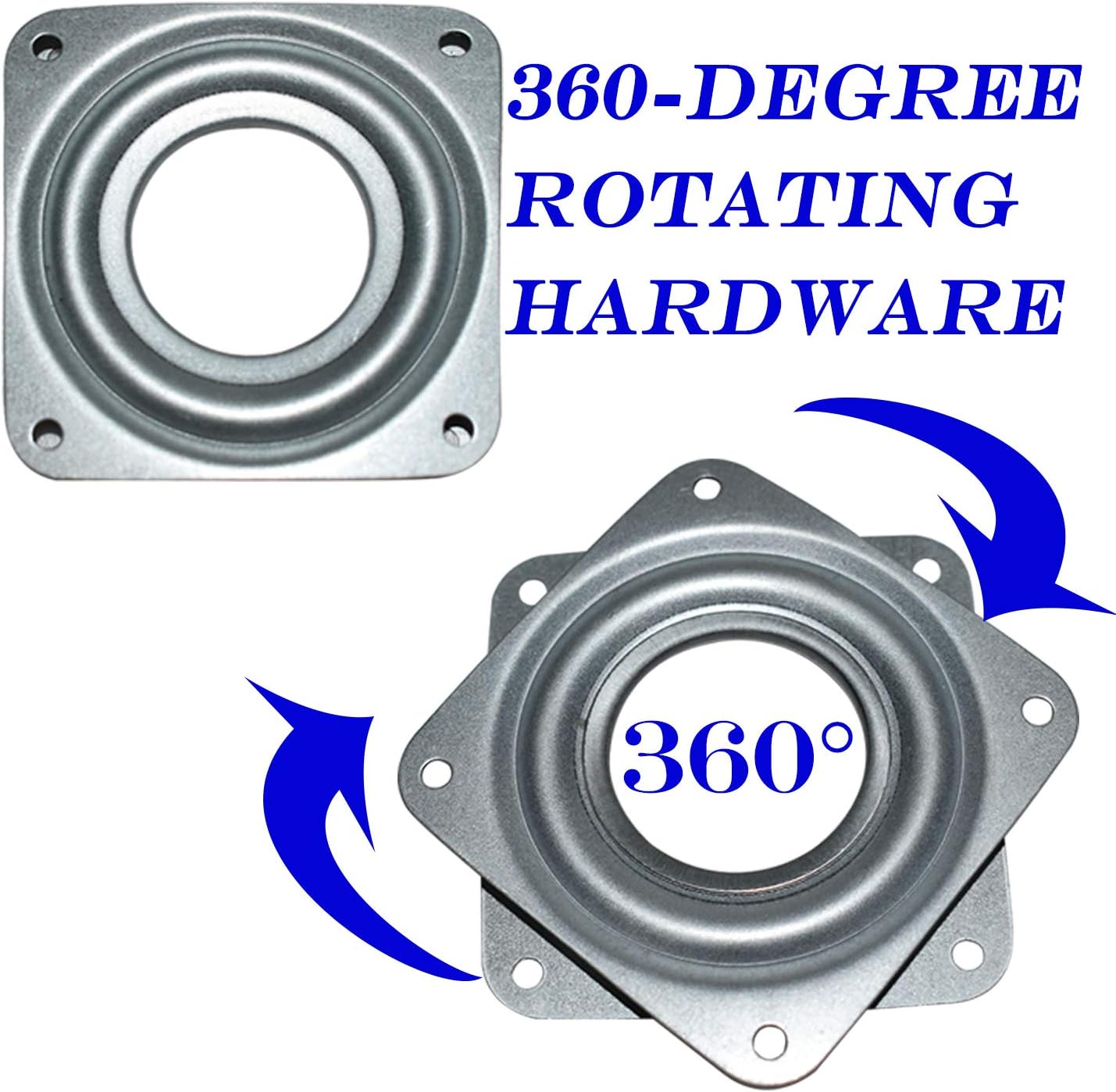 10Pack Lazy Susan Hardware, 3” Square Ball Bearing Swivel Plate