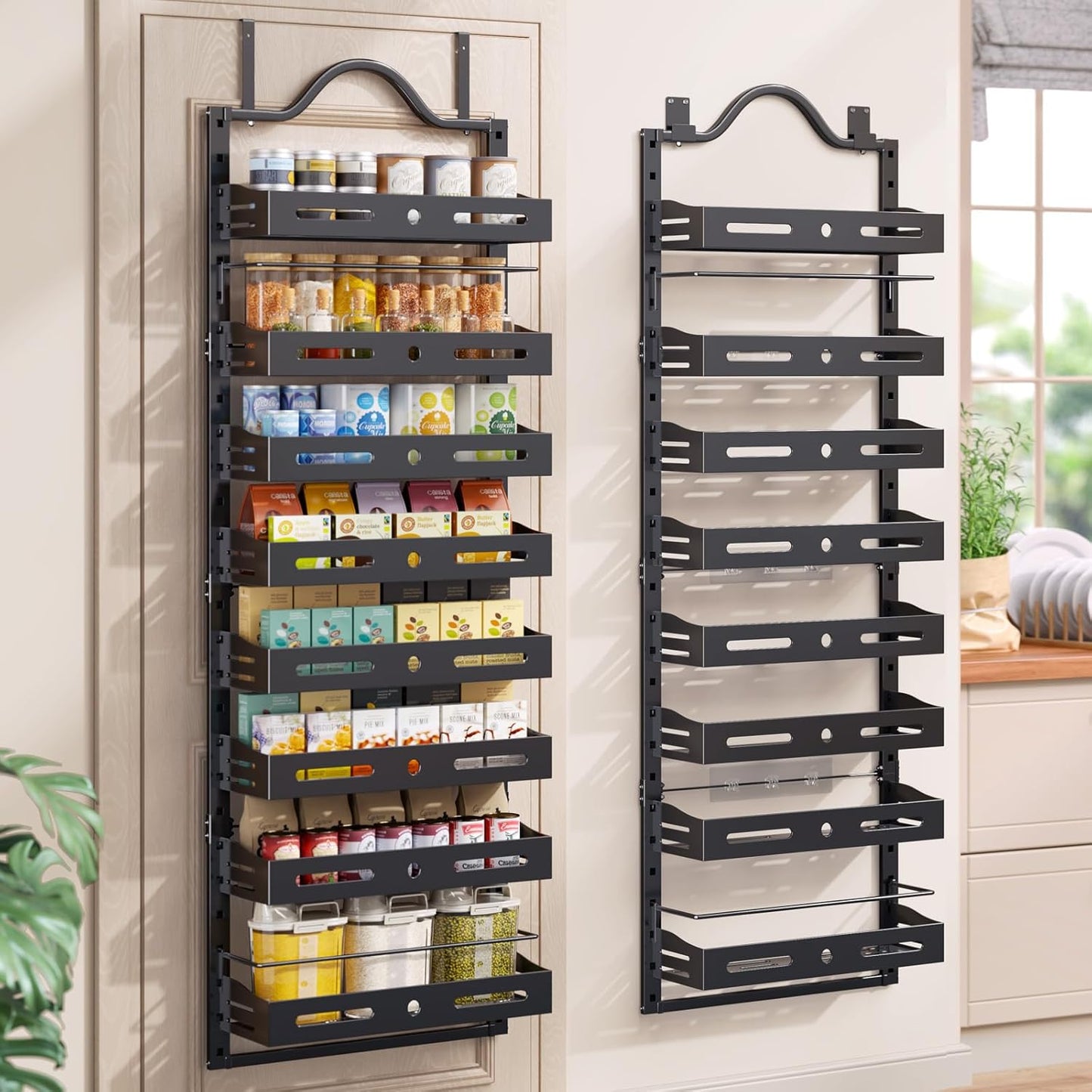 8-Tier Over The Door Pantry Organizer, Large 2 IN 1 Wall Mount or Hanging Spice Rack