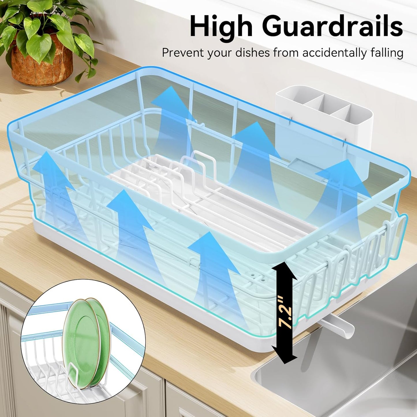 Dish Drying Rack, Dish Racks for Kitchen Counter