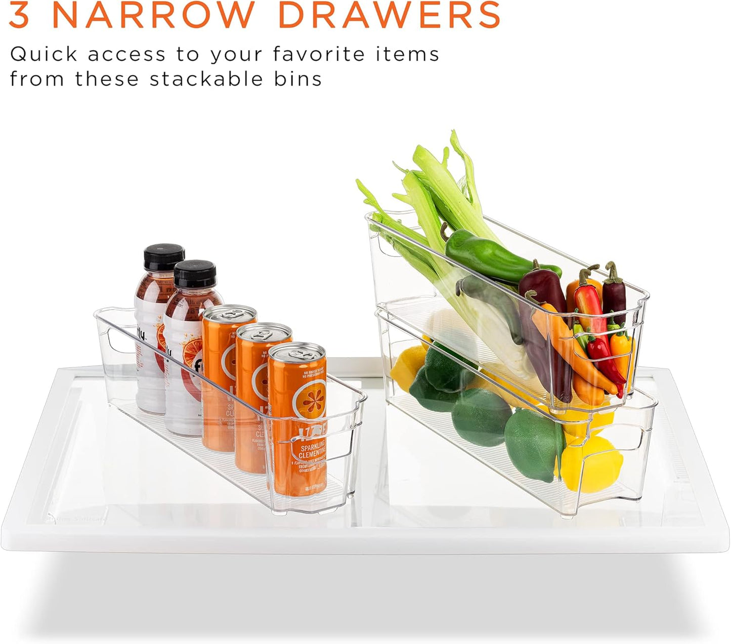 Fridge Organizer Bins – Set of 8 Refrigerator Organizers and Storage Containers